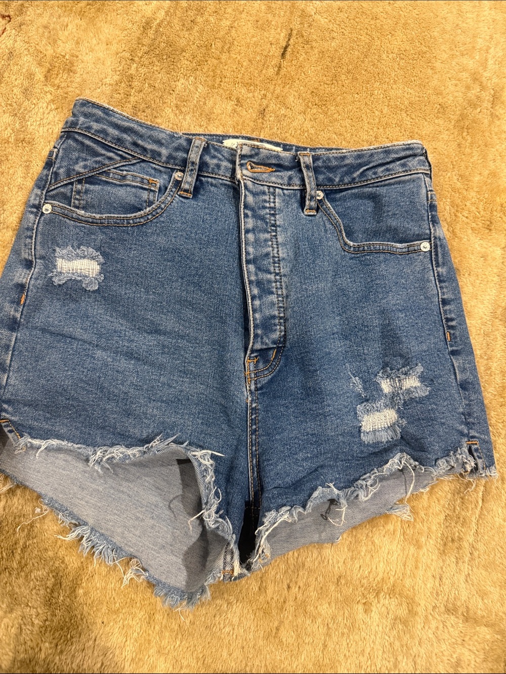 We The Free Medium Blue Distressed Denim Cutoff Shorts